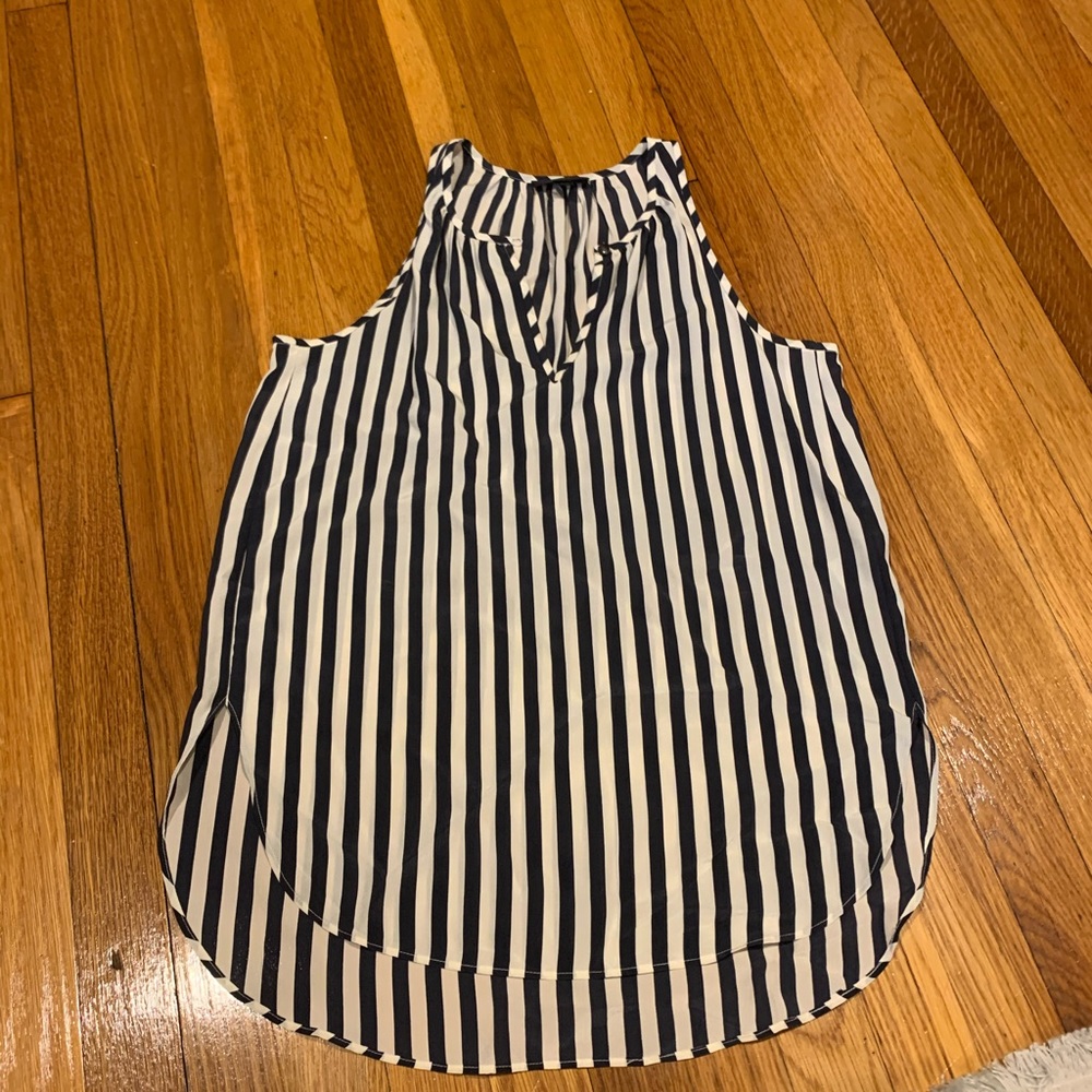 Jcrew Carousel Button Vertical Stripe Silk Tank - image 4